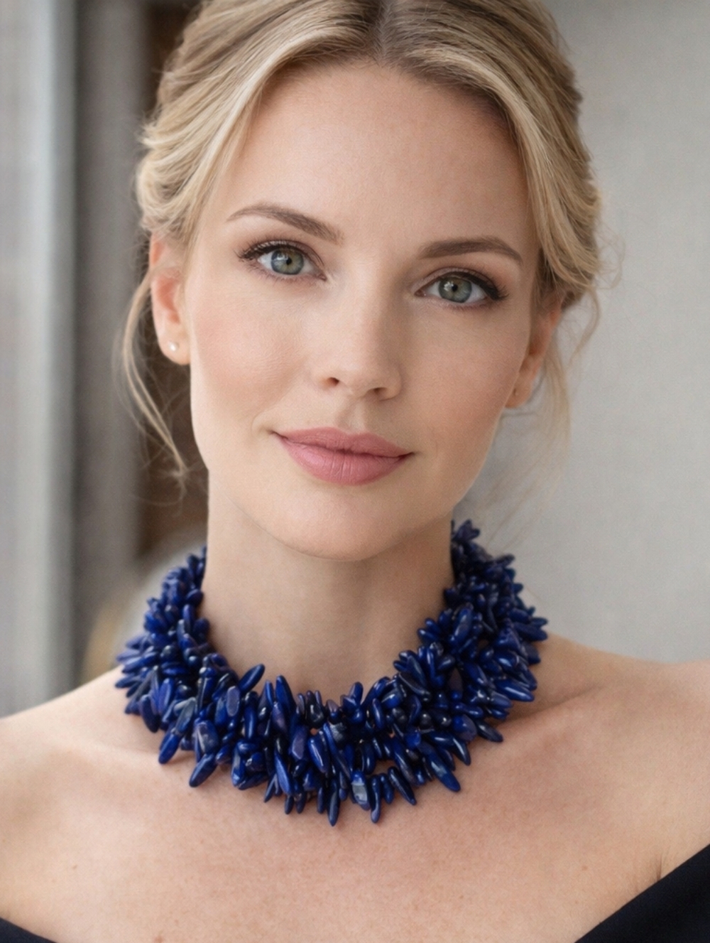Kenneth Lane Lapis Lazuli Torsade Multi Strand Collar Necklace